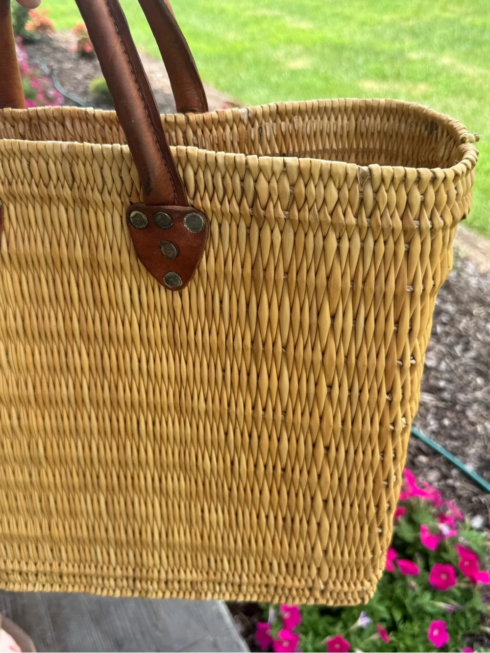 Vintage handwoven straw